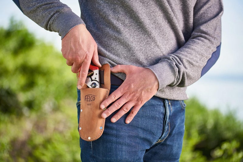 FELCO F910 USA Made Leather Holster â€“ Belt Pouch for Pruners, Wire Cutters & Folding Saws | Tool Holster with Clip & Loop Attachment | Heavy-Duty Genuine Leather, Molded Fit, Universal Tool Carry - Image 2